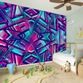 Neon Ethnic Aztec Trippy Print Wall Sticker