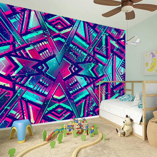 Neon Ethnic Aztec Trippy Print Wall Sticker