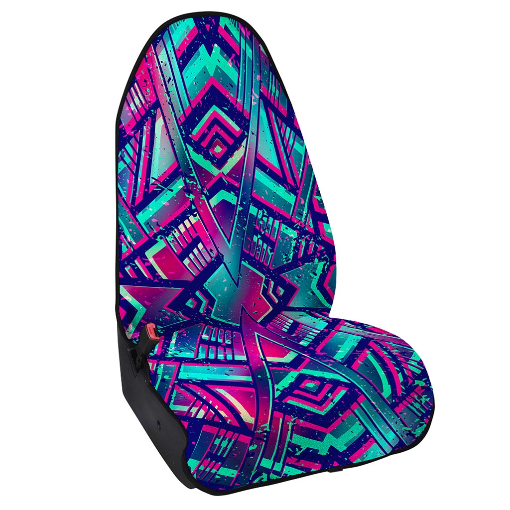 Neon Ethnic Aztec Trippy Print Waterproof Car Seat Cover