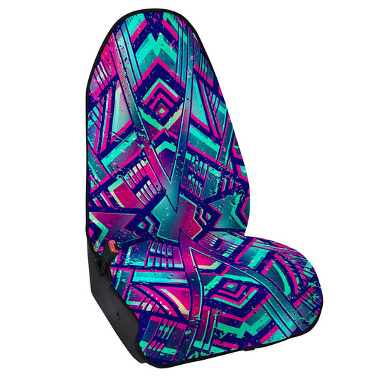 Neon Ethnic Aztec Trippy Print Waterproof Car Seat Cover