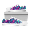 Neon Ethnic Aztec Trippy Print White Low Top Sneakers