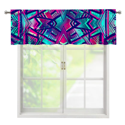 Neon Ethnic Aztec Trippy Print Window Valance