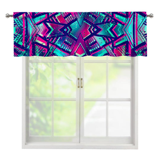 Neon Ethnic Aztec Trippy Print Window Valance