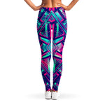 Neon Ethnic Aztec Trippy Print Women's Leggings