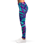 Neon Ethnic Aztec Trippy Print Women's Leggings