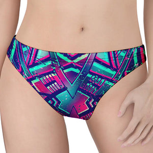 Neon Ethnic Aztec Trippy Print Women's Thong