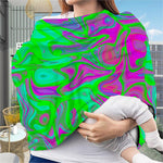 Neon Green Pink Psychedelic Trippy Print Baby Seat Cover