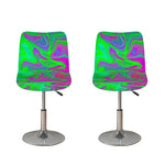 Neon Green Pink Psychedelic Trippy Print Bar Stool Covers