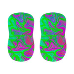 Neon Green Pink Psychedelic Trippy Print Bar Stool Covers