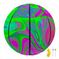 Neon Green Pink Psychedelic Trippy Print Basketball