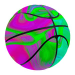 Neon Green Pink Psychedelic Trippy Print Basketball
