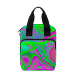 Neon Green Pink Psychedelic Trippy Print Bible Tote Bag