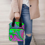 Neon Green Pink Psychedelic Trippy Print Bible Tote Bag