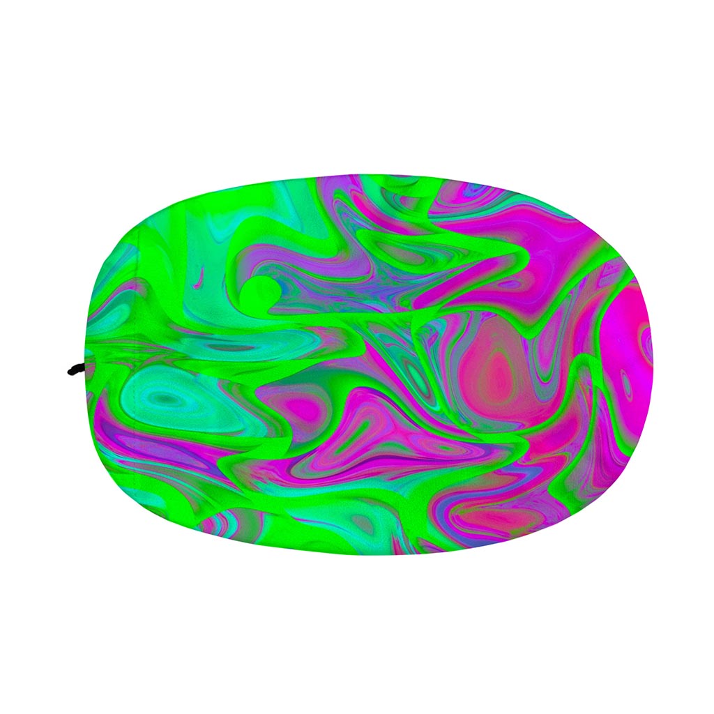 Neon Green Pink Psychedelic Trippy Print Car Side Mirror Covers