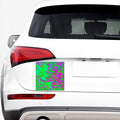 Neon Green Pink Psychedelic Trippy Print Car Sticker