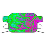 Neon Green Pink Psychedelic Trippy Print Car Windshield Snow Cover