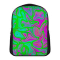 Neon Green Pink Psychedelic Trippy Print Casual Backpack