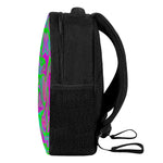 Neon Green Pink Psychedelic Trippy Print Casual Backpack