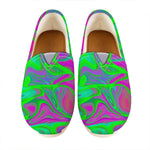 Neon Green Pink Psychedelic Trippy Print Casual Shoes