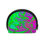 Neon Green Pink Psychedelic Trippy Print Coin Purse