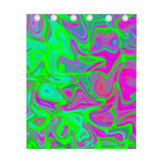 Neon Green Pink Psychedelic Trippy Print Curtain