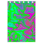 Neon Green Pink Psychedelic Trippy Print Curtain