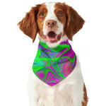 Neon Green Pink Psychedelic Trippy Print Dog Bandana