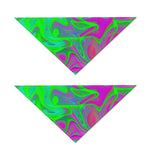 Neon Green Pink Psychedelic Trippy Print Dog Bandana