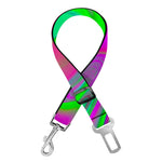 Neon Green Pink Psychedelic Trippy Print Dog Seat Belt