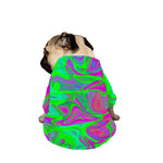 Neon Green Pink Psychedelic Trippy Print Dog Zip Up Jacket