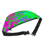 Neon Green Pink Psychedelic Trippy Print Fanny Pack