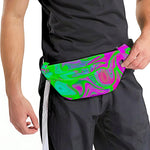 Neon Green Pink Psychedelic Trippy Print Fanny Pack