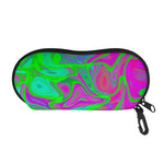 Neon Green Pink Psychedelic Trippy Print Glasses Case