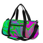 Neon Green Pink Psychedelic Trippy Print Gym Bag