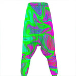 Neon Green Pink Psychedelic Trippy Print Hammer Pants