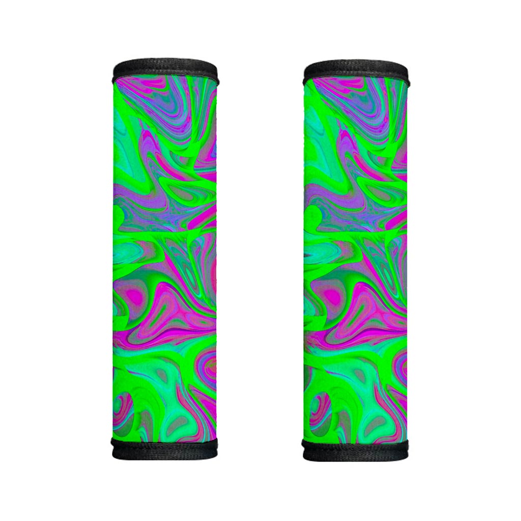 Neon Green Pink Psychedelic Trippy Print Handle Covers