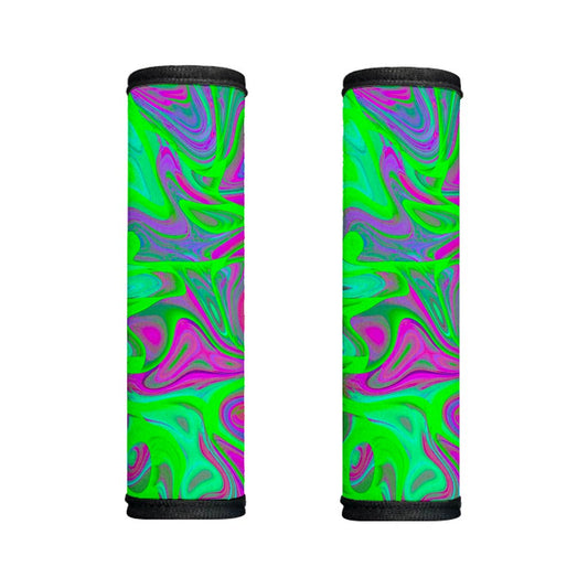 Neon Green Pink Psychedelic Trippy Print Handle Covers