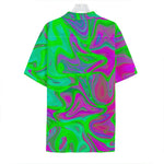 Neon Green Pink Psychedelic Trippy Print Hawaiian Shirt