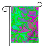 Neon Green Pink Psychedelic Trippy Print House Flag