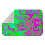 Neon Green Pink Psychedelic Trippy Print Indoor Door Mat