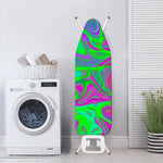 Neon Green Pink Psychedelic Trippy Print Ironing Board Cover