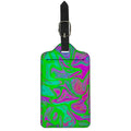 Neon Green Pink Psychedelic Trippy Print Luggage Tag