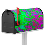 Neon Green Pink Psychedelic Trippy Print Mailbox Cover