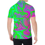 Neon Green Pink Psychedelic Trippy Print Men's Shirt
