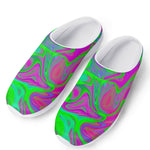 Neon Green Pink Psychedelic Trippy Print Mesh Casual Shoes