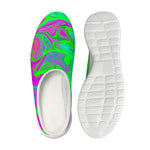 Neon Green Pink Psychedelic Trippy Print Mesh Casual Shoes