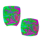 Neon Green Pink Psychedelic Trippy Print Office Chair Cover