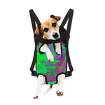 Neon Green Pink Psychedelic Trippy Print Pet Carrier Backpack