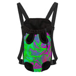 Neon Green Pink Psychedelic Trippy Print Pet Carrier Backpack