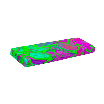 Neon Green Pink Psychedelic Trippy Print Piano Keyboard Cover
